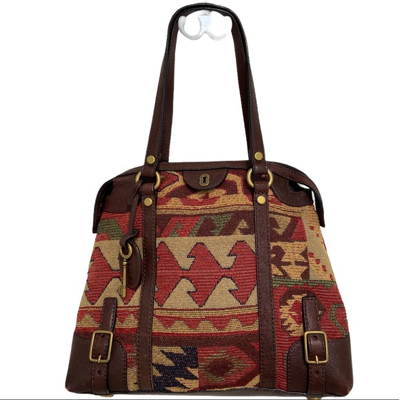 Fossil Handbags - Rare Fossil Emilia Tapestry Handbag